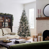 National Tree 7.5 Foot "Feel Real" Snowy Everest Fir Medium Tree with 450 Clear Lights, Hinged (PEV3-311-75) National Tree Company