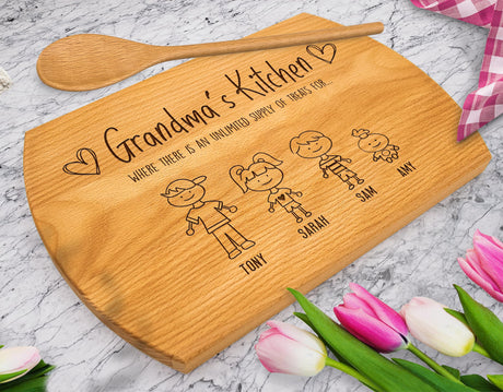 Robest's Gift For Grandma - Grandma Gifts, Custom Cutting Boards Wood Engraved, Personalized Cutting Boards Wood Engraved, Stuff For Moms Birthday, Mothers Day Kitchen Gifts, Cutting Board Customized Generic
