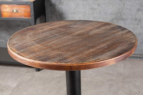 LOKKHAN 42" Tall Rustic Industrial Bar Table-19.68" Dia Round Wooden Top Metal Bar Height Adjustable Standing Pub Table-Dining Room Bistro Table-Cocktail Table LOKKHAN