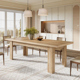 Tribesigns 79" Dining Table for 6-8 People, Farmhouse Extra Long Kitchen Table, Rectangular Wooden Dinner Table for Kitchen, Dining Room, Living Room, Natural Oak Tribesigns