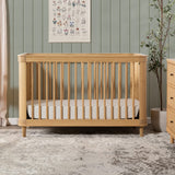 NAMESAKE Marin with Cane 3-in-1 Convertible Crib in Honey and Honey Cane, Greenguard Gold Certified NAMESAKE