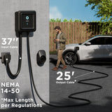 EVIQO Level 2 EV Charger - 48 Amp EV Charger Level 2, 240V Electric Vehicle Charging Stations, EV Level 2 Charger NEMA 14-50/Hardwire EVSE Level 2 Charger, 25' Cord Electric Car Charger Energy Star/UL EVIQO