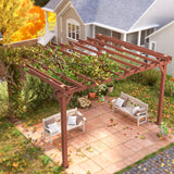 Outsunny 11' x 12.5' Outdoor Pergola, Wood Pergola Gazebo Grape Trellis with Stable Structure for Climbing Plant Support, Patio, Deck, Backyard, Lawn Outsunny