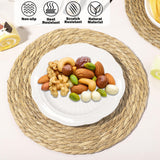 Elcoho 40 Pieces Round Woven Placemats 12 Inch Boho Rattan Placemats Farmhouse Braided Place Mats Woven Plate Chargers Rustic Wicker Table Mats for Dining Table Elcoho