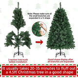 Yaheetech 4.5ft Premium Spruce Hinged Artificial Full Christmas Tree with 320 Branch Tips Holiday Xmas Tree with Metal Hinges and Foldable Base for Home Party Office Decoration Yaheetech