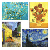 Muzagroo Art Van Gogh Diamond Painting Kits for Adults, DIY 5D Diamond Art Kits for Beginners, Starry Night Arts and Sunflower Crafts Diamond Art for Living Room, Kids Room 4 PCS Wall Art Muzagroo Art