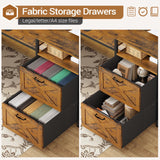 SEDETA 67" L Shaped Desk with Drawers, Computer Office Desk with Storage Shelves & Power Outlet, Reversible Gaming Desk with LED Lights for Home Office, Rustic Brown SEDETA