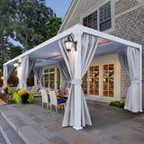 YITAHOME 10x13ft Louvered Pergola Outdoor Aluminum with Adjustable Roof Pergolas Sun Shade Shelter with Netting and Shaded Curtains for Lawns, Patio, Deck and Backyard, White YITAHOME