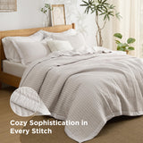 Bedsure Quilts Queen Size - Queen Quilt Bedding Set Bedspread Coverlet Comforter, Lightweight Corduroy Pattern Bedspread, 3-Piece Set with 90"x96" Coverlet & 2 Pillow Shams, All-Season Soft Microfiber Bedsure