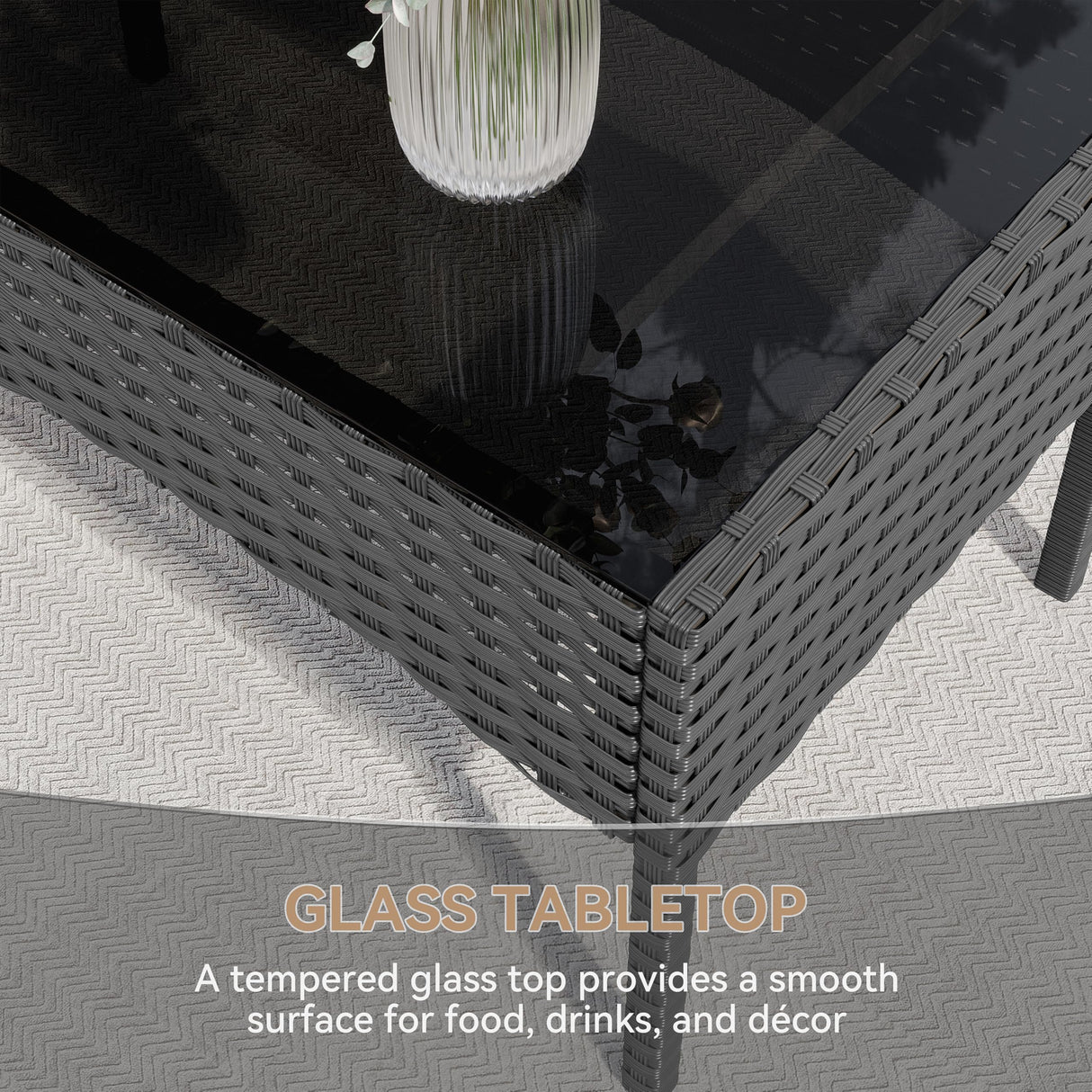 Kurapika Patio Furniture Set 4 Pieces Outdoor Wicker Rattan Chairs Conversation Sets w/Coffee Table, Rocking Bistro Set, for Patio Backyard Lawn (Sand) Kurapika