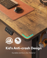 FEZIBO Electric Standing Desk, Height Adjustable Stand up Desk, 60 x 24 Inches Sit Stand Home Office Desk, Computer Desk, Rustic Brown FEZIBO