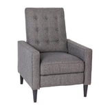 Flash Furniture Ezra Ezra Pushback Recliner - Mid-Century Modern Gray Fabric Upholstery - Button Tufted Back - Residential & Commercial Use Flash Furniture