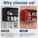 Fesbos Metal Storage Cabinet Black Red Wall Cabinets with Shelf and Locking Door - Wall Mounted Storage Cabinet for Garage Warehouse Home Office - Assembly Required Fesbos