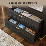 71" Modern Armoire Wardrobe Closet with Mirror, 2-Door Tall Wardrobe Closet with Sliding Doors 2 Large Drawers Hanging Rod Anti-Tip Kit Freestanding Closets for Bedroom, Apartment, Cloak Room ANCTOR