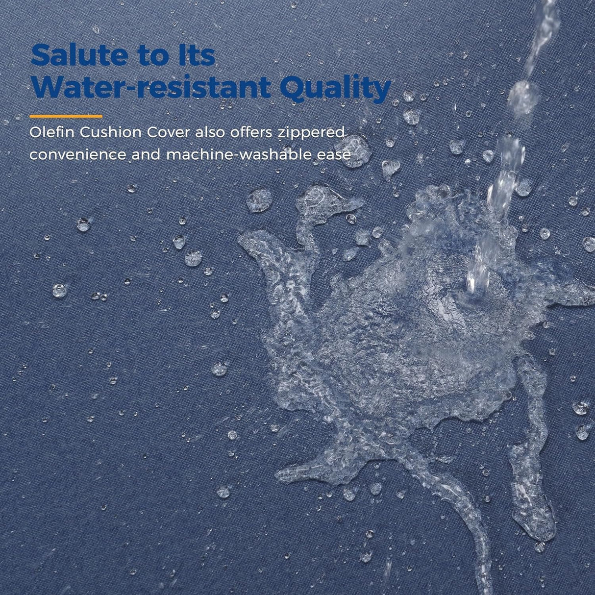 Wisteria Lane Aluminum Outdoor Patio Furniture Set, 7 Seats Modern Patio Conversation Sets, Outdoor Sectional Metal Sofa with 5 Inch Cushion and Coffee Table for Garden, Black Frame and Blue Cushion Wisteria Lane