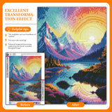 Offito Rainbow Sunset Diamond Art Kits for Adults, Mountains Lake Diamond Painting Kits for Beginners, Fantasy Landscape DIY Full Drill Dots Gem Art Paint for Home Wall Decor 12 x 16 Inch Offito