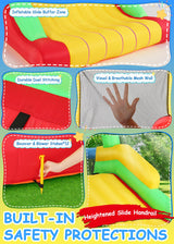Whubefy Inflatable Bounce House Obstacle Course for Big Kids 3-6 8-12 with Large Slide, Racing Crawl Tunnels, Giant Bouncy Castle with 680W Blower for Backyard Outdoor 18.0x8.2x6.6 ft Whubefy