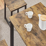 Yaheetech 3 Piece Dining Table Set - Kitchen Table & Chair Set - Breakfast Nook Table w/ 2 Stools, Space Saving Design for Dining Room Living Room Apartment, Rustic Brown Yaheetech