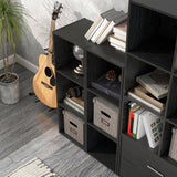 HOMES: INSIDE + OUT Apexa 3 Cube Storage Organizer Shelves, Stackable Wood Bookcase Fits Cubby Bins for Organization, Dorm Teen Room Decor & Home Office, Black HOMES: INSIDE + OUT