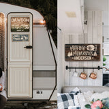 Camping Wood Signs With Name Address, Personalized Camp Wooden Sign Board for Camper Rv Trailer Accessories, Customized Home Wall Decor Farmhouse Plaque, Christmas Gift C1 People People
