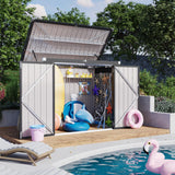 Jolydale 79 Cu. Ft Premium Storage Shed 3.3 x 5.6 FT Outside Metal Trash Shed Waterproof Outside Storage with Lid Chain Storage Trash Can Weeding Tools, for Garden, Backyard, Patio (Black) Jolydale