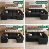 HONBAY Storage Loveseat for Modular Sleeper Sofa with Pull Out Bed, Double Seat with Storage for Couch Bed, Velvet Black HONBAY