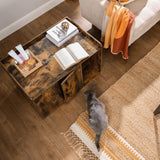 FEANDREA Litter Box Enclosure, Cat Litter Box Furniture Hidden, with Front Entry, Modern Cat House for Indoor Cat, Kitty, Side End Table, 32.4 x 20.9 x 19.7 Inches, Rustic Brown UPCL001X01 Feandrea