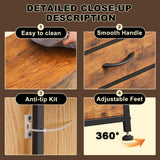 EKNKOZY Dresser TV Stand with 8 Drawers, Dresser TV Stand with LED Lights & Power Outlets, Bedroom Dresser, Chest of Drawers for 55'' Long TV, Wide Fabric Dresser (Rustic Brown) EKNKOZY