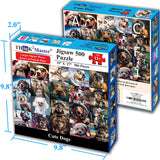 Think2Master Cute Dogs 500 Pieces Jigsaw Puzzle Featuring heartwarming Puppies and Dogs. Fun Teens, Seniors & Families. Great Gift for Kids Ages 13+ Size: 26.8” x 18.9” THINK2MASTER