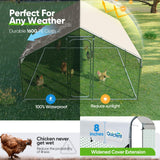 Quictent Large Metal Chicken Coop Run for 20+ Poultry with Heavy Duty Wire Mesh and Waterproof Roof Cover, Outdoor Walk-in Cage Peak Hen House for Yard Farm, 12x9x6.6FT Quictent