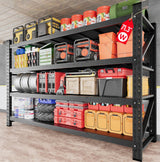 71.3" Wide Heavy Duty Garage Shelving Units,5000LBS Deep Storage Shelves,Black Metal Garage Shelves,Steel Shelf,Large Storage Rack,Industrial Shelving for Shop,Warehouse,Basement,71.3"W x 24"D x 70"H SISESOL