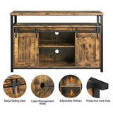 Yaheetech TV Stand, Entertainment Center with Storage Cabinets for 55 Inches TV, Barn Door TV Stand with Height Adjustable Shelves, Farmhouse TV Console for Living Room, 47 Inch Yaheetech