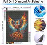 MOMDEDP Phoenix Diamond Art Kits for Adults,DIY 5D Fire Phoenix Diamond Painting Kits for Beginners, Round Full Drill Diamond Dots Paintings,Diamonds Pictures Gem Art Crafts Home Decor 16x12IN MOMDEDP