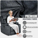 LAFWELL Retro Rocking Recliner Chair, Massage Rocker Recliner Chair with Vibration Massage and Heat, USB and Type-C Ports,360° Swivel Chairs,Living Room, Bedroom, Nursery, RV, Dark Grey LAFWELL