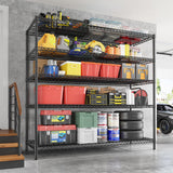 REIBII 55.5" W Storage Shelves 3200LBS Metal Shelving 5 Tier Wire Shelving Unit Garage Shelving Heavy Duty Metal Shelves for Storage Rack Commercial Adjustable Pantry Shelf, 55.5" W X 18''D X 71" H REIBII