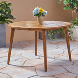 Christopher Knight Home Nick Outdoor Acacia Wood Round Dining Table, Teak Finish Christopher Knight Home
