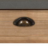 Kate and Laurel Rutledge Farmhouse Chic Two Drawer Console Table, Rustic Wood Base and Concrete Gray Top Kate and Laurel