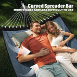 Patio Watcher 13 FT Quick Dry Olefin Hammock - Outdoor Double Hammock with Metal Curved Spreader Bars - 450 lbs Capacity - Dark Blue Patio Watcher