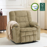 MCombo Dual Motor Power Lift Recliner Chair for Elderly, Lay Flat Lift Chair with Heat and Massage, Petite Lift Chair, Cup Holders, USB A&C Ports, Fabric 7893 (Small, Beige) MCombo