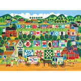 RoseArt - Home Country- Quilt Valley Farm - 1000 Piece Jigsaw Puzzle for Adults RoseArt