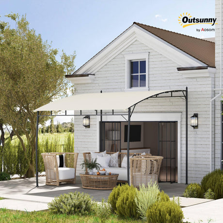 Outsunny 10' x 10' Outdoor Pergola Gazebo with UV-Resistant Canopy and Metal Frame, Sun Shade Shelter for Porch, Patio, Deck, Backyard, Cream White Outsunny