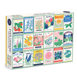 Galison Ever Upward – 1000 Piece Puzzle Fun and Challenging Activity with Bright and Bold Artwork of Vintage Style Flower Seed Packets for Adults and Families Galison