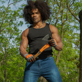 KSEIBI Wood Axe, Small Outdoor Camp Hatchet for Splitting and Kindling Wood, Forged Steel Blade with Anti-Slip and Shock Reduction Handle Great Throwing Axes and Hatchets (Modern) KSEIBI