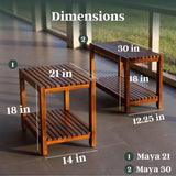 Teak Shower Bench - Fully Assembled 30 inch Shower Bench with Shelf | Water Resistant Shower Benches for Inside Shower to Sit on | Wooden Shower Bench for Spa, Garden, Living Room, Kitchen The Teaky Hut