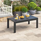 Wisteria Lane Outdoor Furniture Patio Coffee Table, Rectangle Outdoor Coffee Table, All-Weather Patio Metal Coffee Table for Balcony, Garden, Deck, Backyard, Black Wisteria Lane