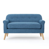 Christopher Knight Home Mariah Mid-Century Modern Loveseat, Muted Blue Christopher Knight Home