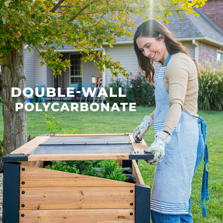 Backyard Discovery Aggie Cold Frame Box, Portable Wooden Garden Greenhouse, Indoor or Outdoor Terrarium Planter Box Backyard Discovery