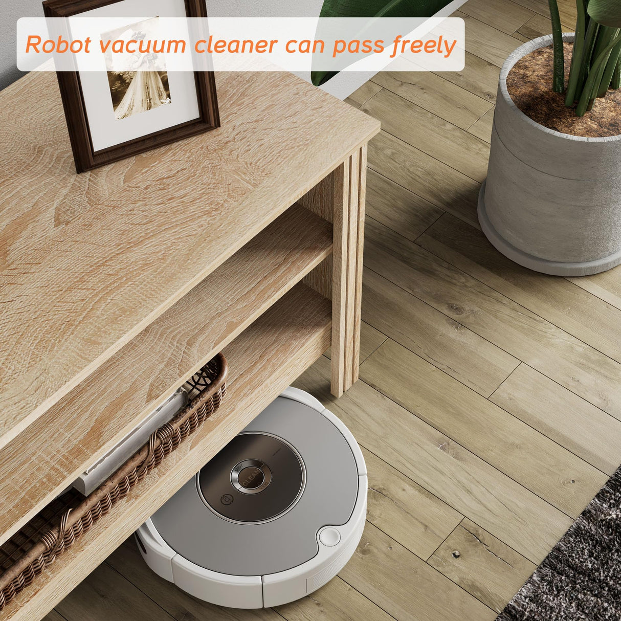 WAMPAT Farmhouse TV Stand for TVs up to 75 Inch, Oak Entertainment Center for 80 inch TV Console Table with 5 Cubby Storages for Living Room Bedroom, 70 inch WAMPAT