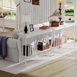 ChooChoo 47 Inch Narrow Console Table, Chic Accent Sofa Table, Entryway Table, White ChooChoo
