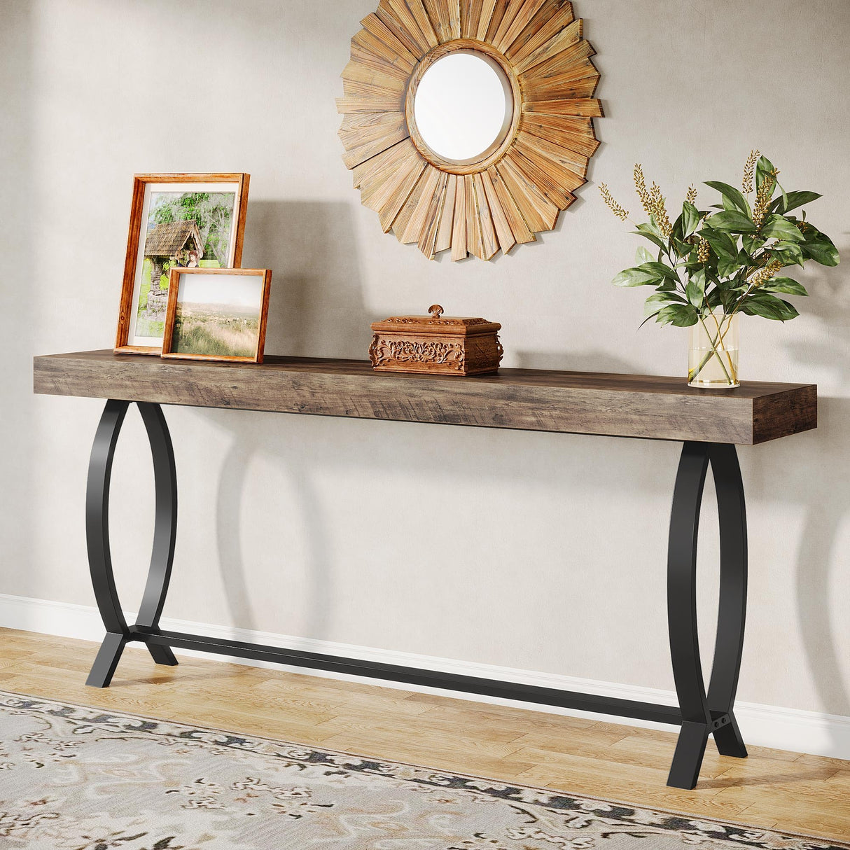 Tribesigns Console Foyer Table for Entryway: 70.87-Inch Narrow Long Entryway Entry Table, Farmhouse Sofa Table Behind Couch with Metal Legs, Entrance Table for Hallway, Living Room Tribesigns